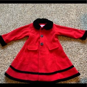 Red warm pea coat - 4T